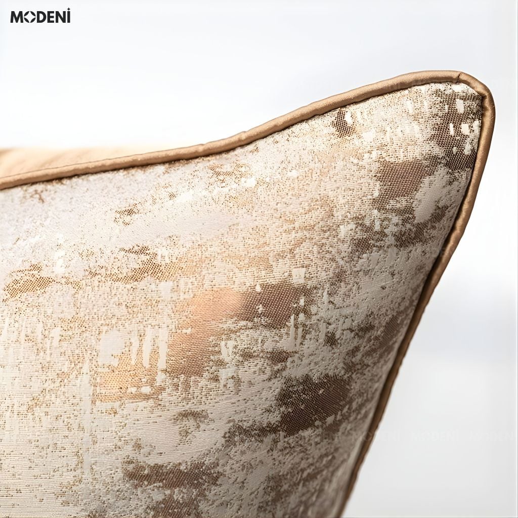 Vỏ Gối Sofa Monoline – Vải Jacquard Phối Nhung Họa Tiết Loang Ánh Kim May Khóa Ẩn Luxury