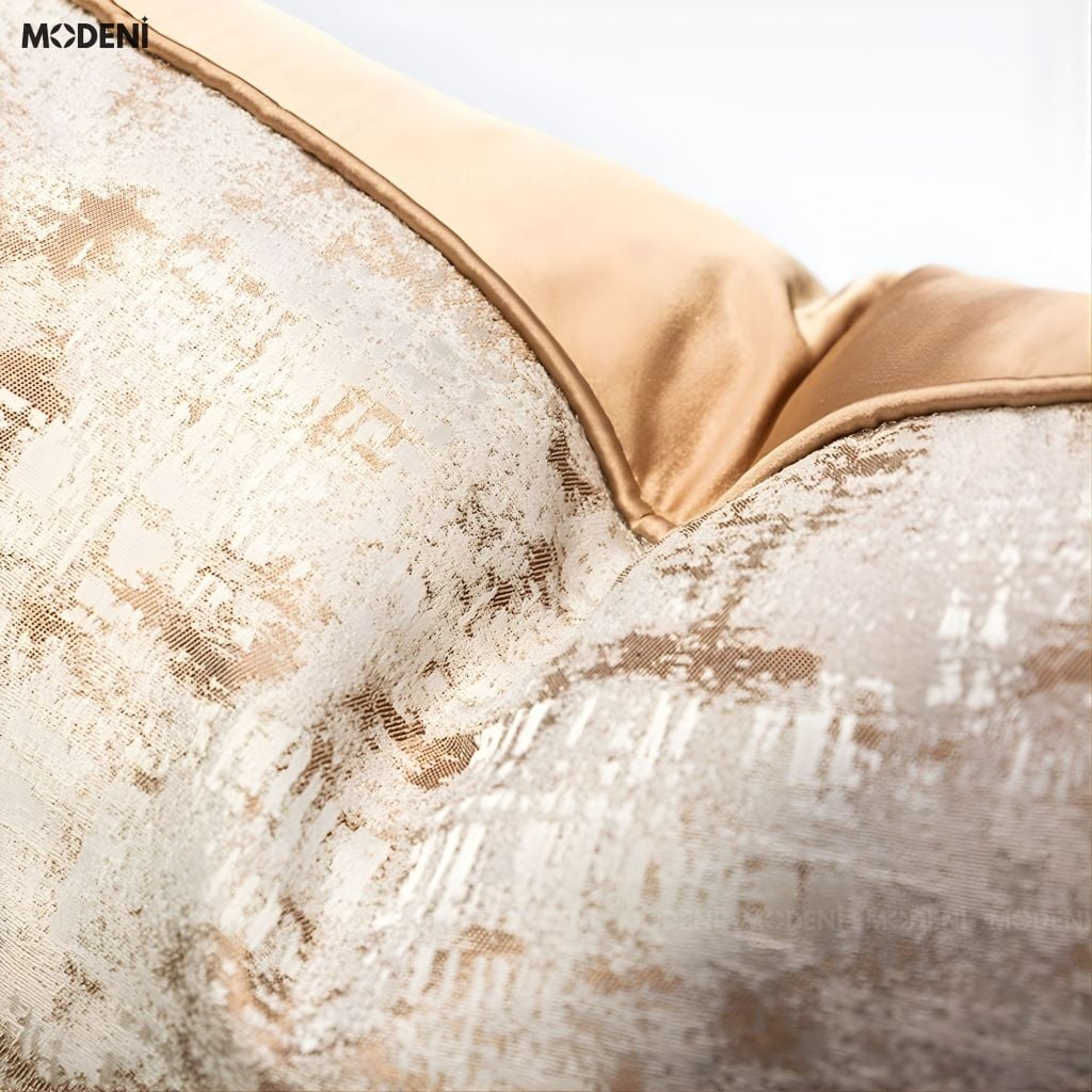 Vỏ Gối Sofa Monoline – Vải Jacquard Phối Nhung Họa Tiết Loang Ánh Kim May Khóa Ẩn Luxury