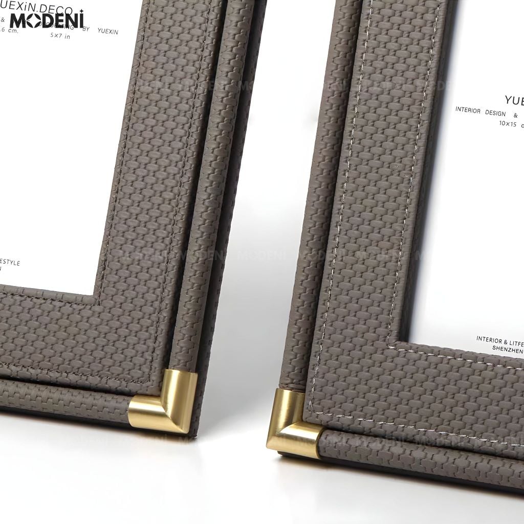 Set Khung Ảnh Dari Da Phối Kim Loại Mạ Crom Cho Kệ Tủ Hiện Đại