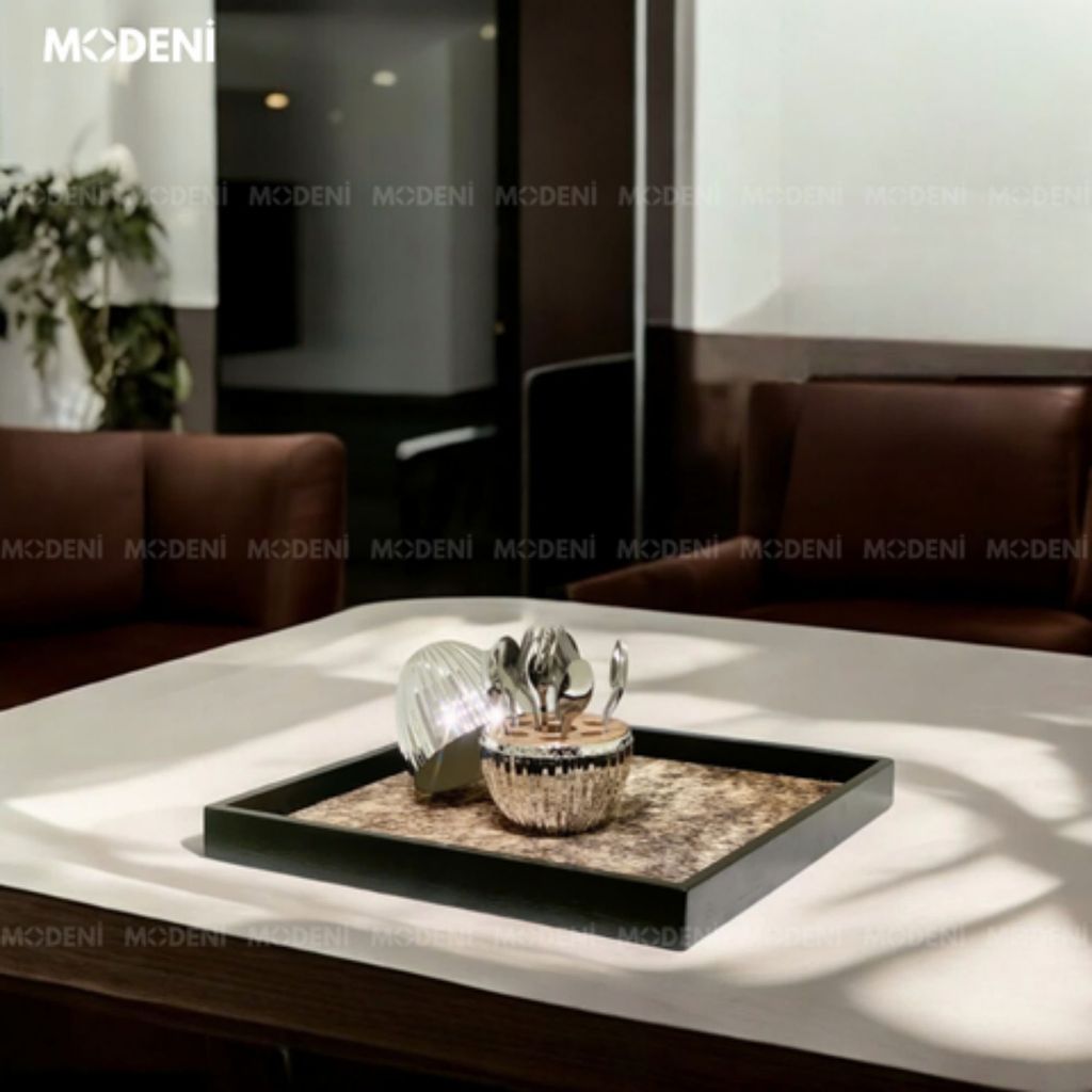 Khay Asha – Khay Decor Gỗ Tối Giản – Mặt In Nghệ Thuật, Thiết Kế Gọn Nhẹ Sang Trọng, Phù Hợp Trang Trí Bàn Sofa, Kệ Tủ, Phòng Khách