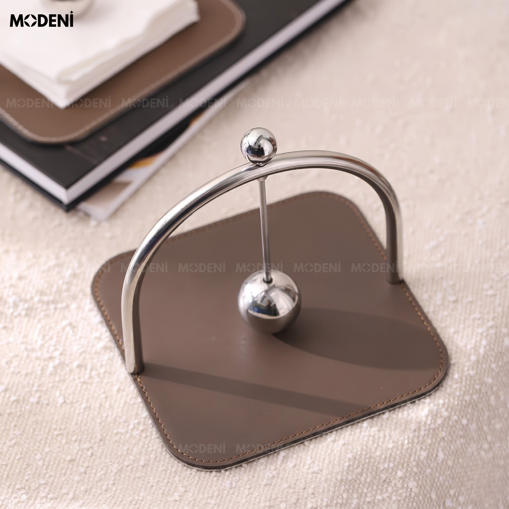 Hộp Khăn Giấy Orion Thép Không Gỉ Phối Da Cao Cấp Màu Nâu Phong Cách Hiện Đại Sang Trọng