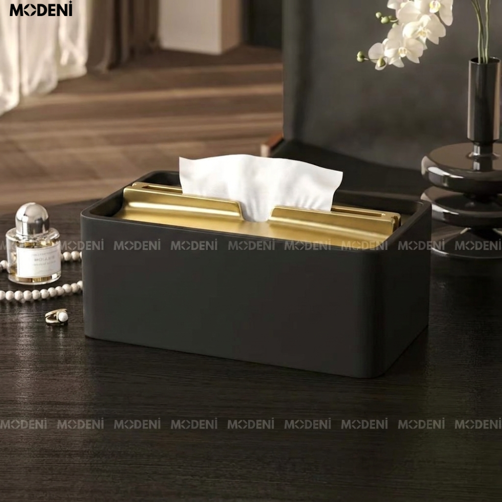 Hộp Khăn Giấy Noira Composite Nắp Kim Loại Thiết Kế Tối Giản Cho Bàn Ăn Và Văn Phòng