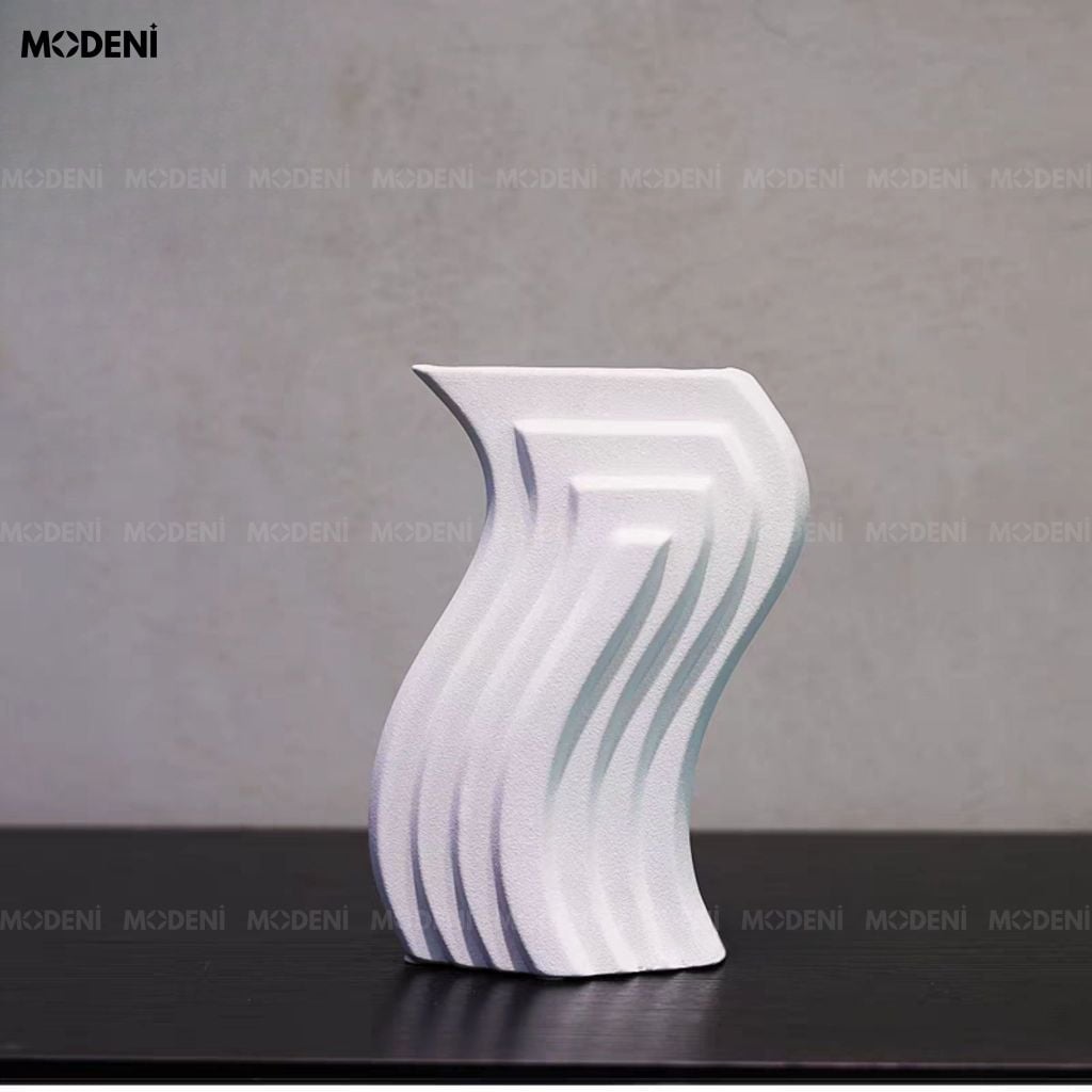Bình Hoa Aero Composite Sứ Nhám Lì Màu Trắng Phong Cách Wabi Sabi Thiết Kế Vượt Thời Gian Cho Căn Hộ Cao Cấp