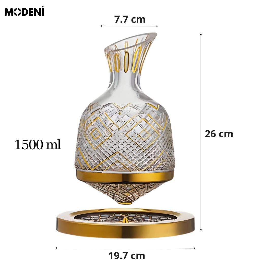 Bộ Bình Rượu Goldman Pha Lê Cao Cấp Quà Tặng Tân Gia Viền Vàng Sang Trọng