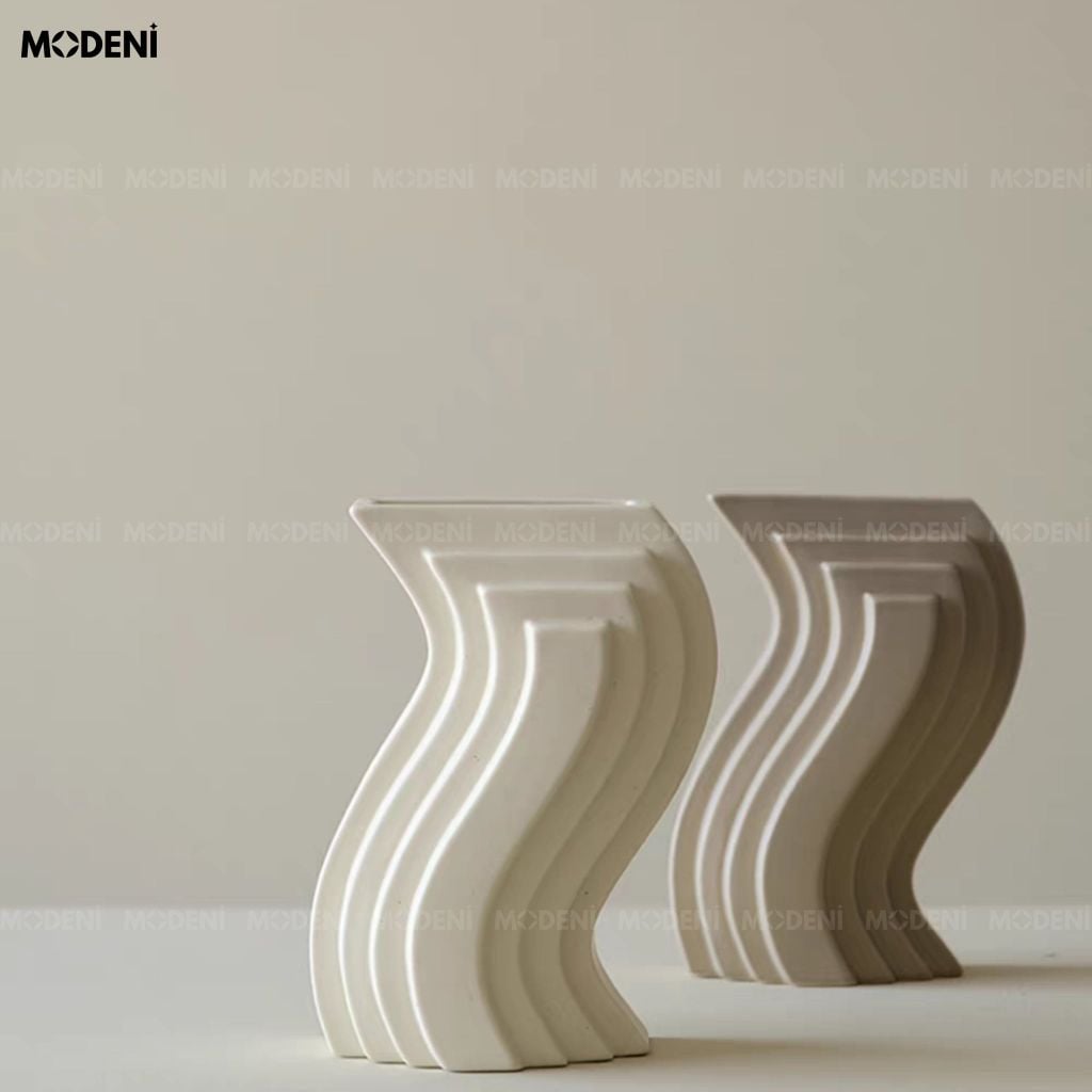 Bình Hoa Aero Composite Sứ Nhám Lì Màu Trắng Phong Cách Wabi Sabi Thiết Kế Vượt Thời Gian Cho Căn Hộ Cao Cấp