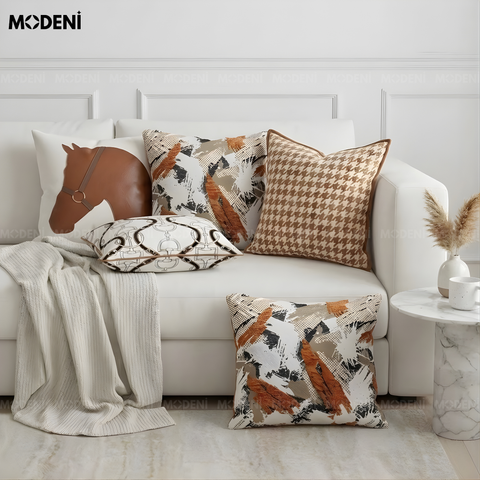  Set Vỏ Gối Sofa The Equestrian Luxury Cao Cấp Phong Cách Châu Âu Hiện Đại 