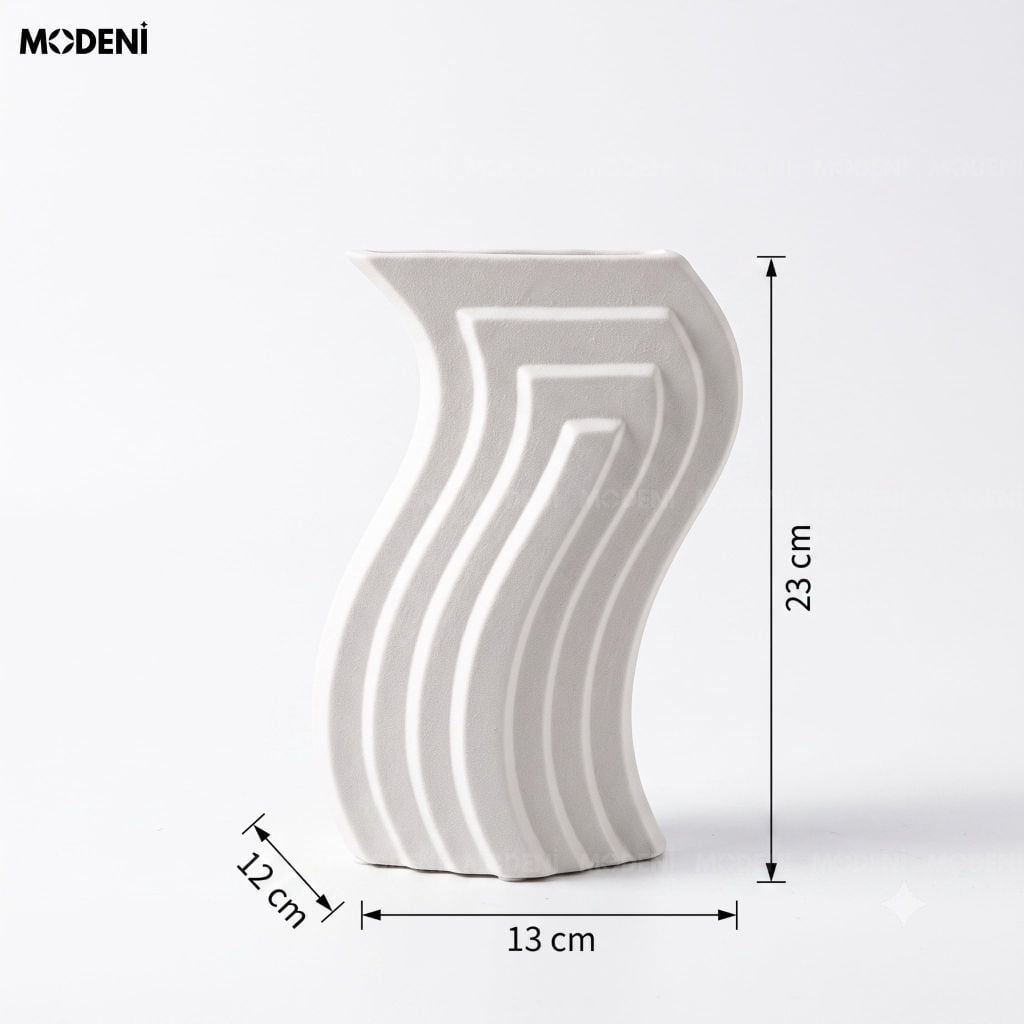 Bình Hoa Aero Composite Sứ Nhám Lì Màu Trắng Phong Cách Wabi Sabi Thiết Kế Vượt Thời Gian Cho Căn Hộ Cao Cấp