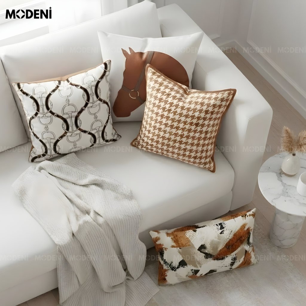 Set Vỏ Gối Sofa The Equestrian Luxury Cao Cấp Phong Cách Châu Âu Hiện Đại