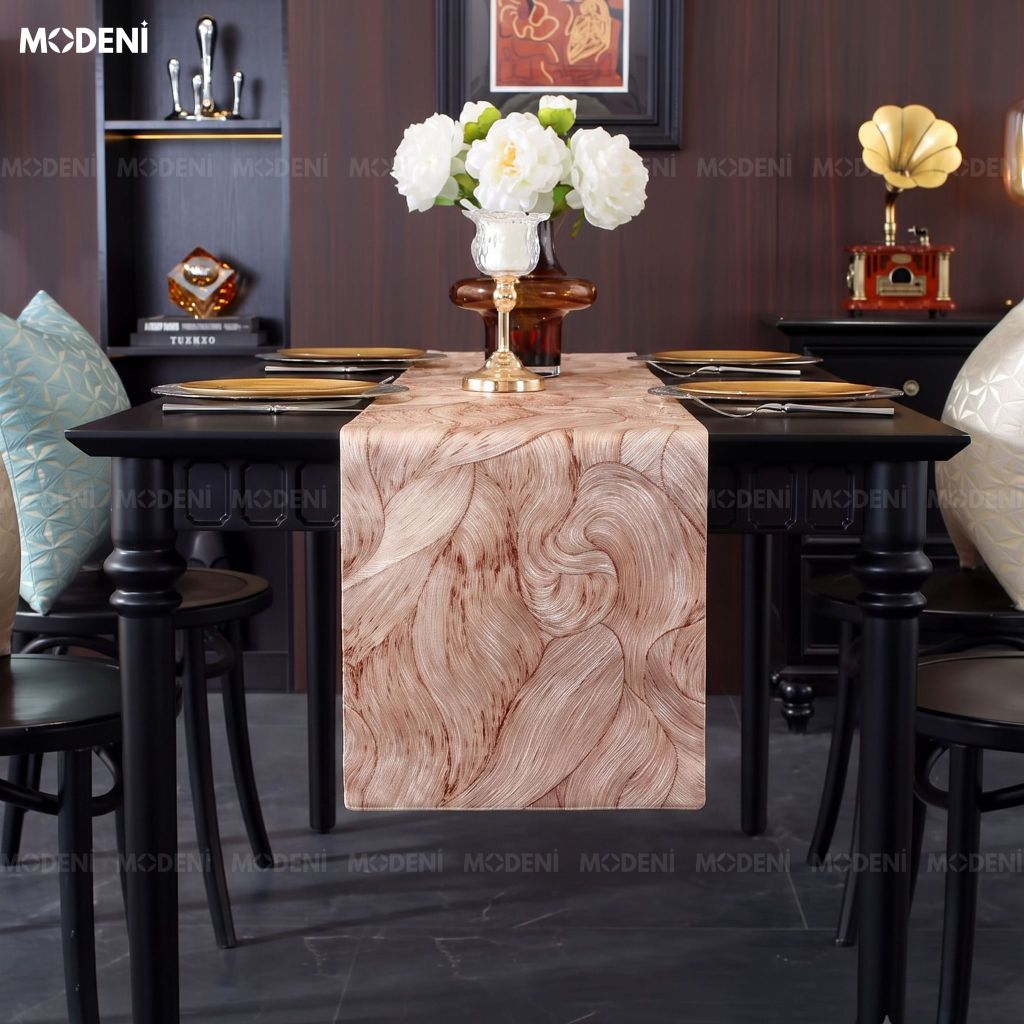 Khăn Trải Bàn Duneva Placemat PVC Phủ Ánh Kim Màu Đồng Rose Bảo Vệ Mặt Bàn Cực Tốt Cho Nhà Hàng Sang Trọng