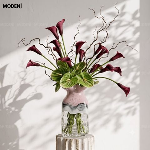  Bình Hoa Thủy Tinh Jason Loang Màu Nghệ Thuật – Thiết Kế Dáng Vuông Hiện Đại – Decor Bàn Console, Bàn Sofa Sang Trọng 