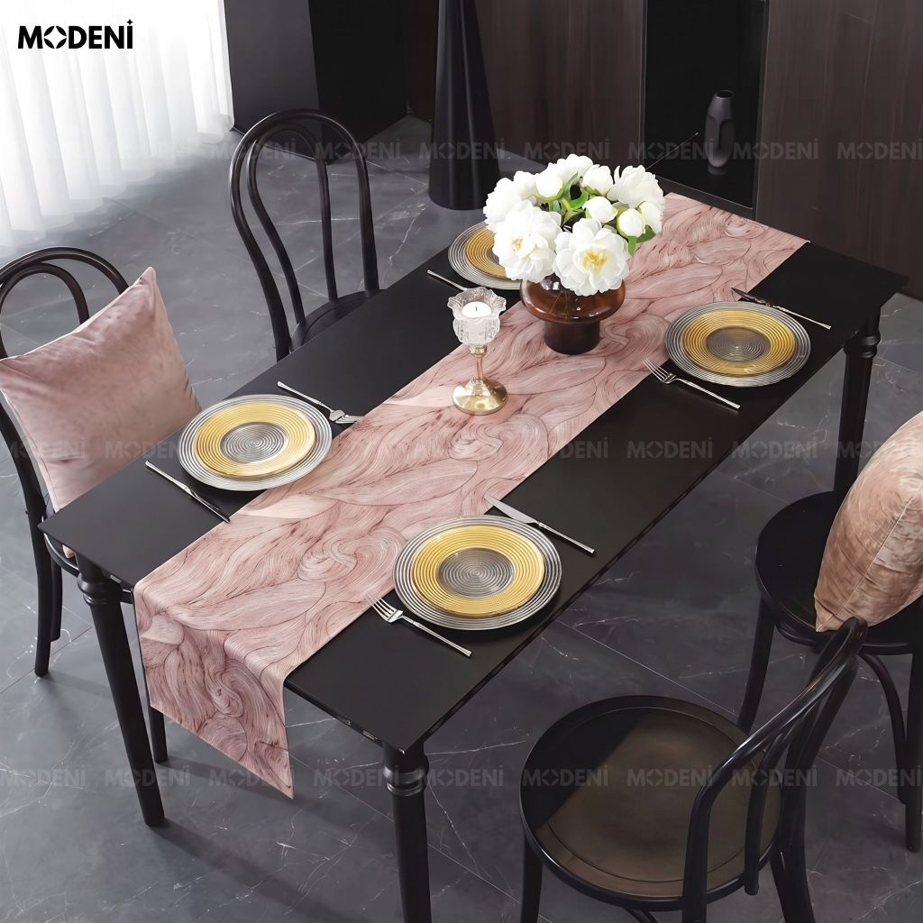 Khăn Trải Bàn Duneva Placemat PVC Phủ Ánh Kim Màu Đồng Rose Bảo Vệ Mặt Bàn Cực Tốt Cho Nhà Hàng Sang Trọng