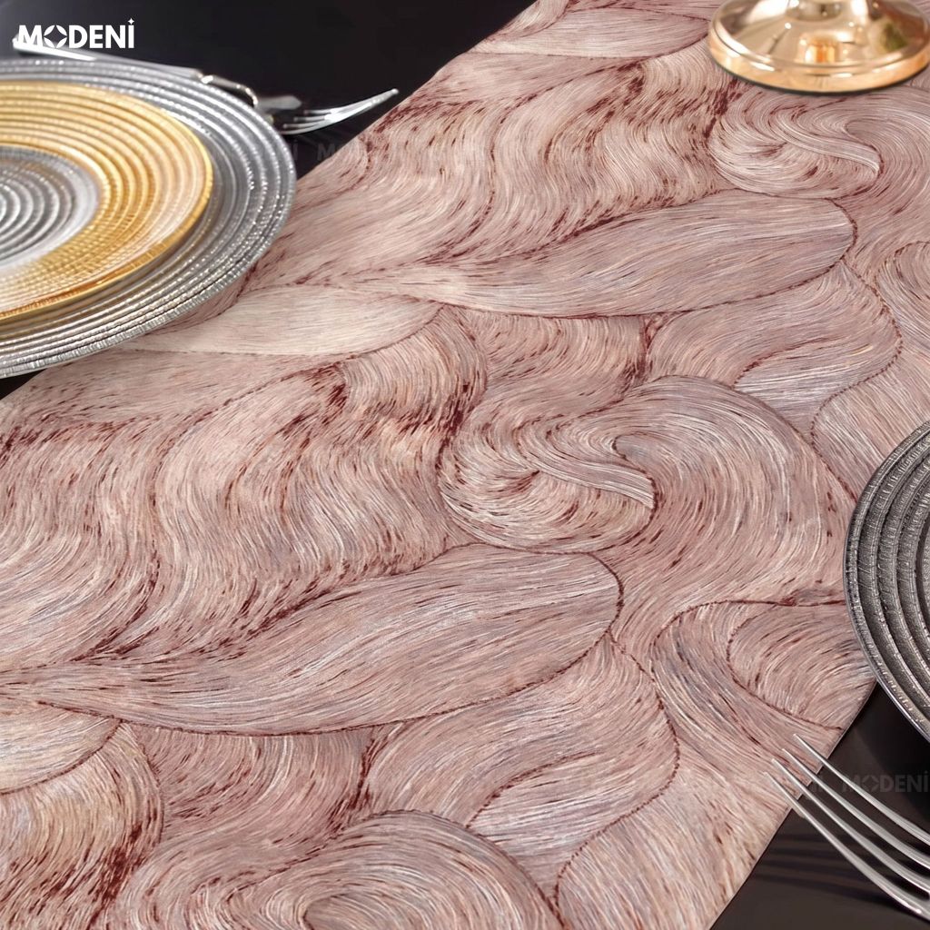 Khăn Trải Bàn Duneva Placemat PVC Phủ Ánh Kim Màu Đồng Rose Bảo Vệ Mặt Bàn Cực Tốt Cho Nhà Hàng Sang Trọng
