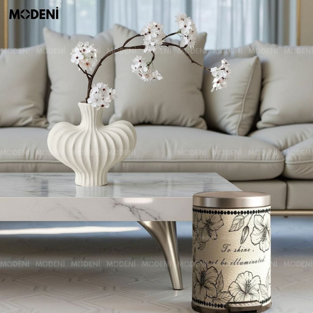 Bình Hoa Sứ Curva Cao Cấp Nghệ Thuật Lượn Sóng 3D | Decor Bàn Console – Kệ Tủ Sang Trọng