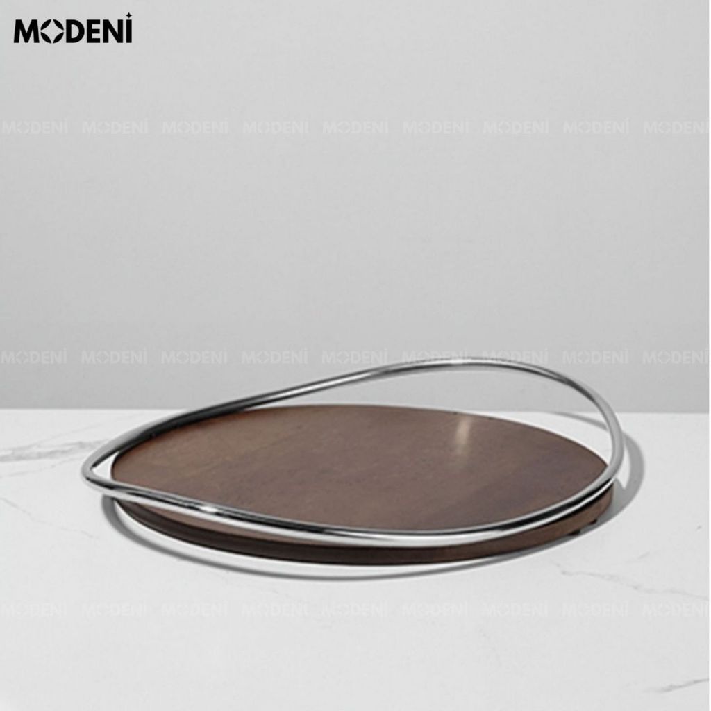 Khay Decor Gỗ & Inox Cedar Cao Cấp – Thiết Kế Tối Giản, Sang Trọng, Phù Hợp Trang Trí Bếp, Phòng Khách, Bàn Sofa