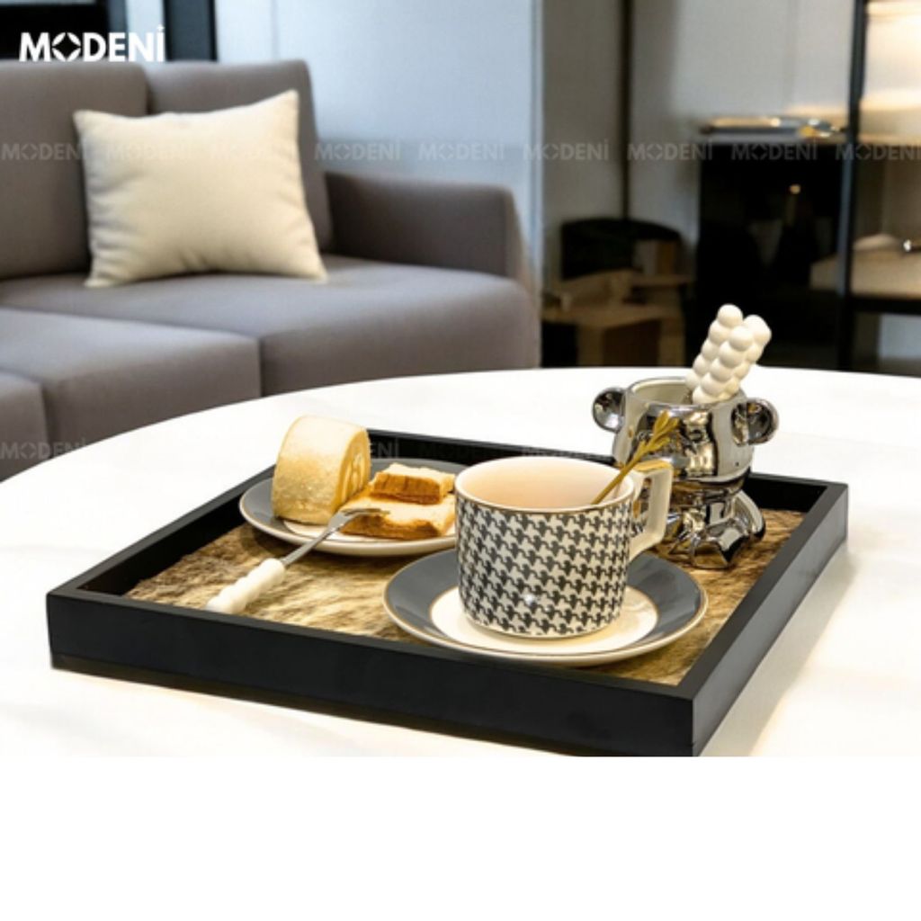 Khay Asha – Khay Decor Gỗ Tối Giản – Mặt In Nghệ Thuật, Thiết Kế Gọn Nhẹ Sang Trọng, Phù Hợp Trang Trí Bàn Sofa, Kệ Tủ, Phòng Khách