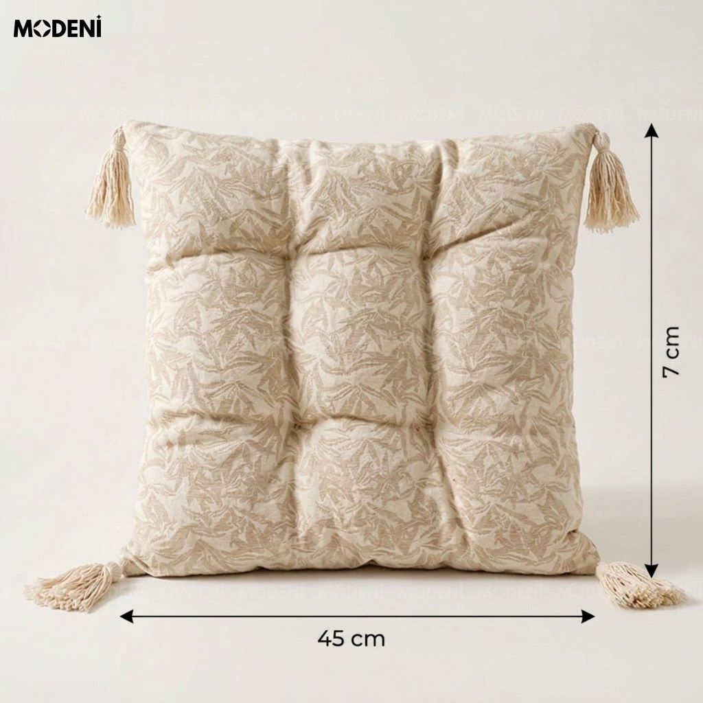 Đệm Ngồi Tasselo Trắng Vải Dệt Nổi Thẩm Mỹ Victorian Dày Dặn Thoáng Khí Cho Ghế Đọc Sách Hiện Đại