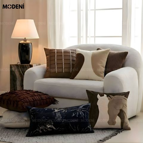  Set Vỏ Gối Sofa The Noir Équestre Cao Cấp Phong Cách Châu Âu Thượng Lưu 