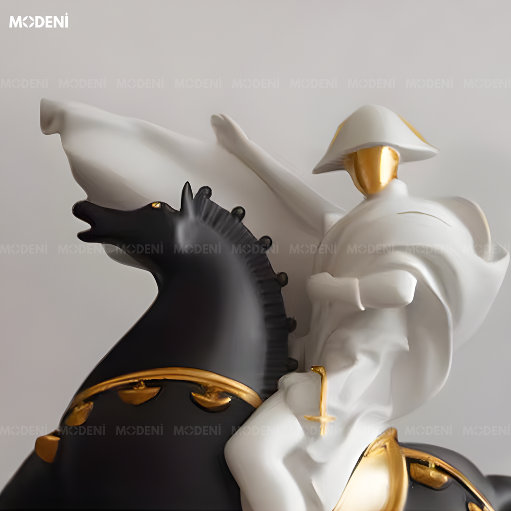 Tượng Trang Trí Ngựa Lumen Black Composite Cao Cấp Đúc Nguyên Khối - Điểm Nhấn Cho Bàn Console, Kệ Tủ Và Không Gian Hiện Đại