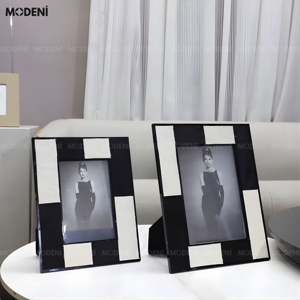 Set Khung Ảnh Renzo Acrylic Phối Lông Ngựa Cho Bàn Làm Việc Cao Cấp