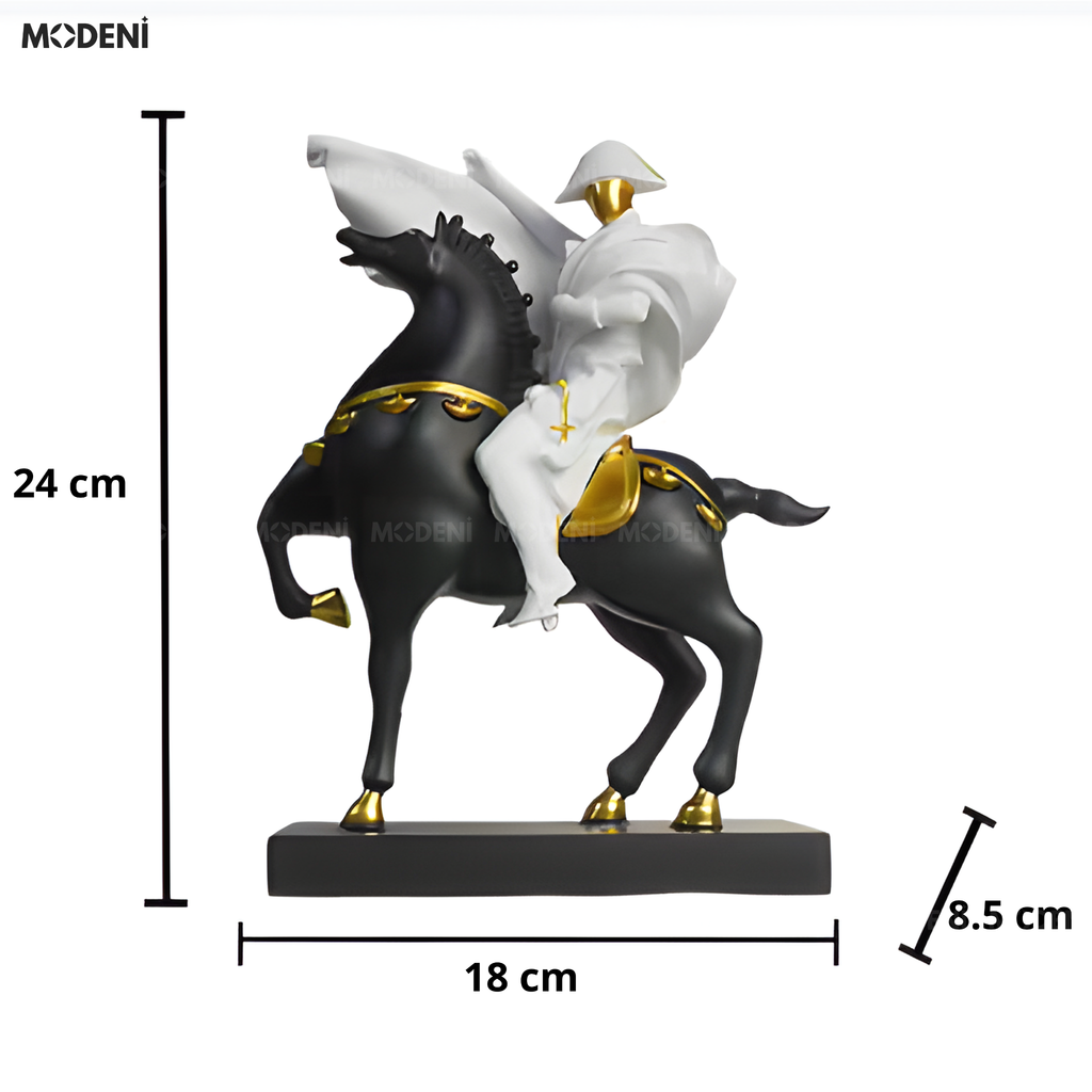 Tượng Trang Trí Ngựa Lumen Black Composite Cao Cấp Đúc Nguyên Khối - Điểm Nhấn Cho Bàn Console, Kệ Tủ Và Không Gian Hiện Đại