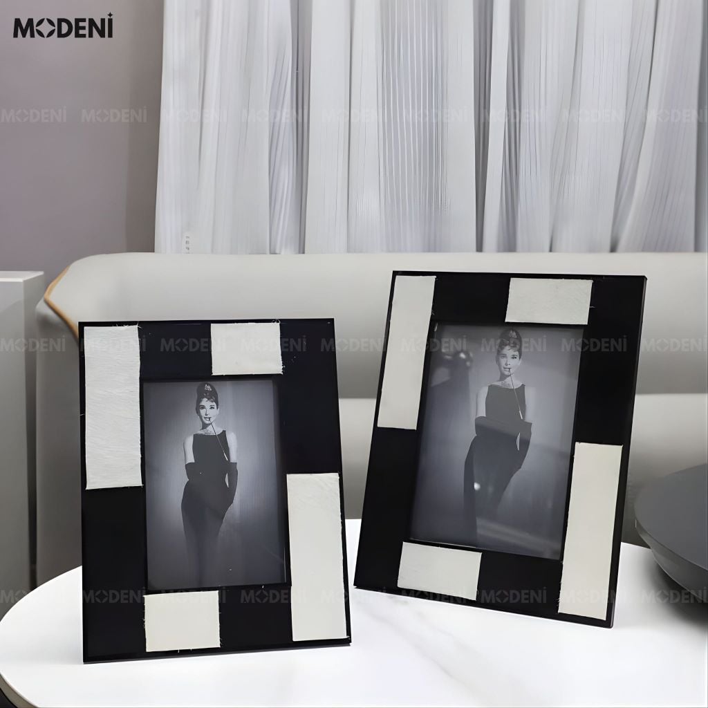 Set Khung Ảnh Renzo Acrylic Phối Lông Ngựa Cho Bàn Làm Việc Cao Cấp