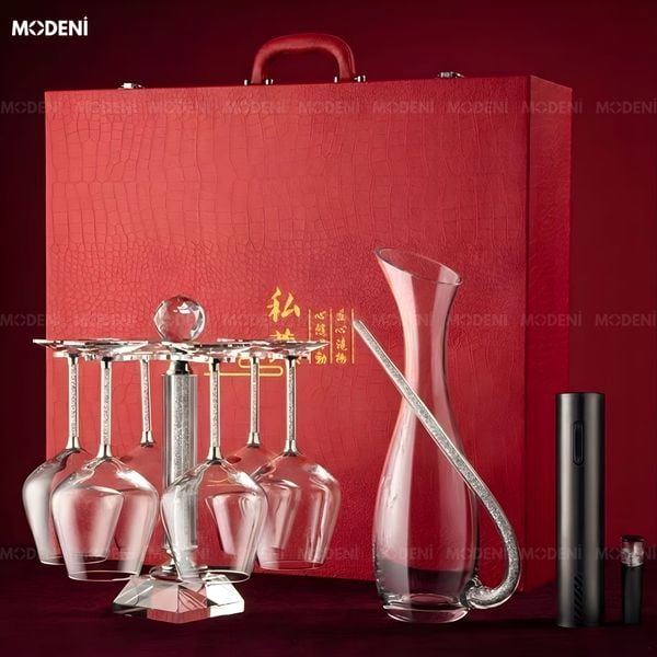  Bộ Bình Ly Rượu The BACKBONE Pha Lê Cao Cấp Quà Tặng Tân Gia Ánh Bạc Sang Trọng Đẳng Cấp 