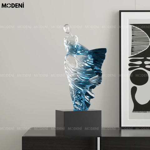  Tượng Breeze Blue Decor Nghệ Thuật Cao Cấp – Dáng Chuyển Động Mềm Mại, Tôn Vẻ Sang Trọng Cho Phòng Khách & Kệ Tủ 