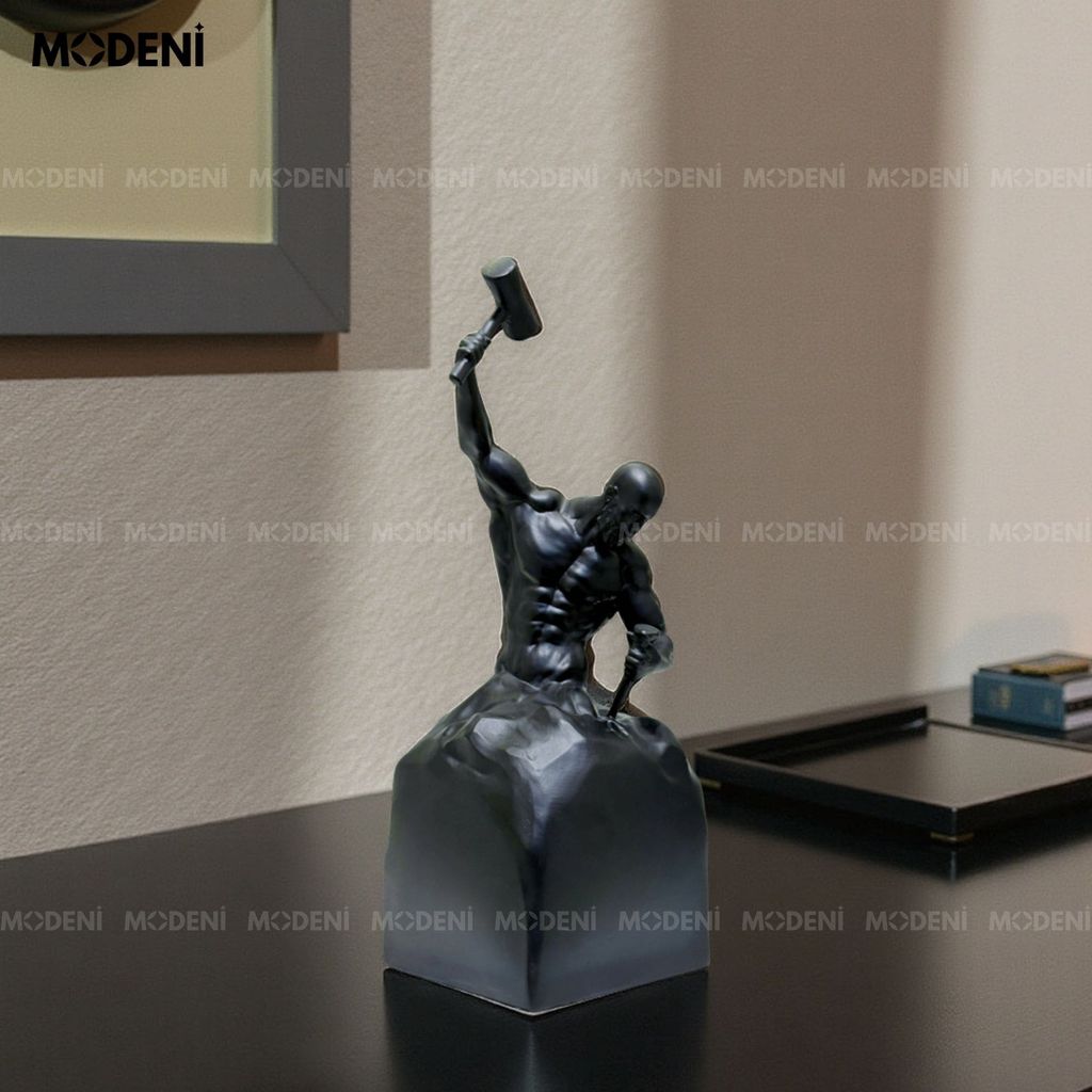 Tượng Trang Trí Chisel Nghệ Thuật Trừu Tượng – Truyền Cảm Hứng Vượt Giới Hạn – Thiết Kế Hình Người Tạc Đá, Phù Hợp Decor Bàn Làm Việc, Kệ Tủ Nam Tính