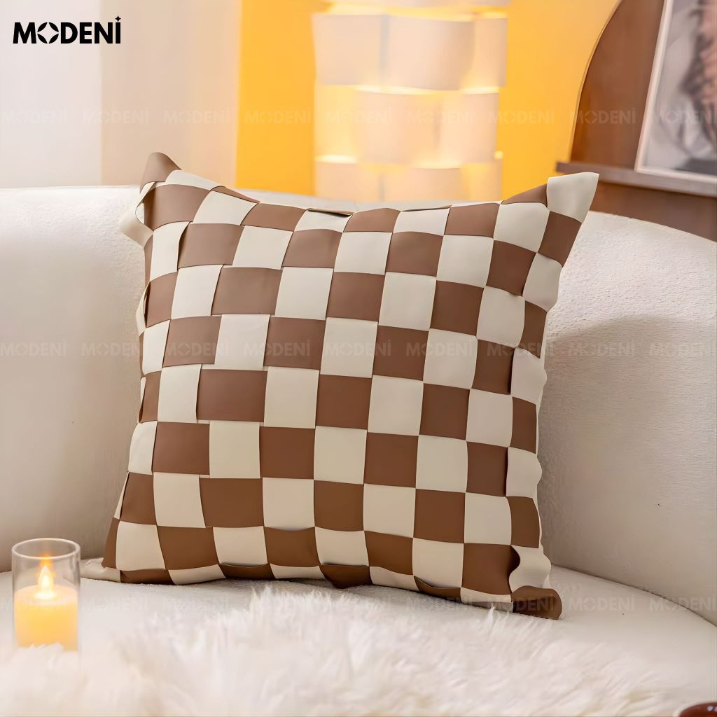 Set Vỏ Gối Sofa Geo Leather Cao Cấp Phong Cách Modern Luxury