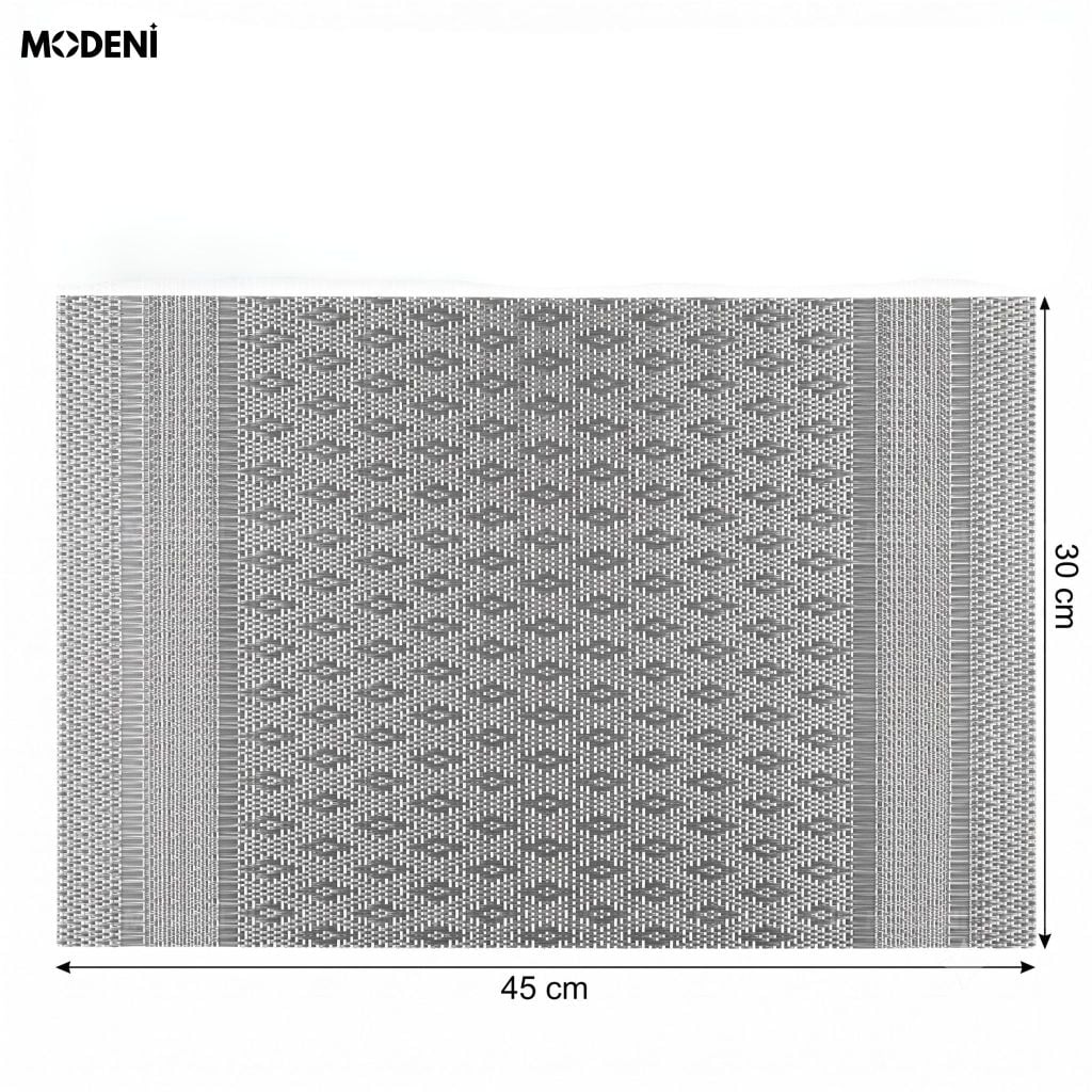 Tấm Lót Bàn Ăn Kado Placemat PVC Màu Xám Họa Tiết Dệt Quả Trám Chống Thấm Nước Decor Bàn Ăn Gia Đình