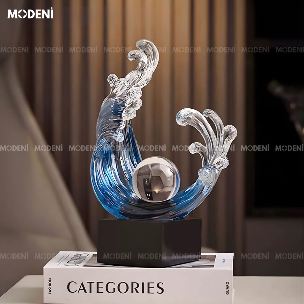 Tượng Trang Trí Aquen Cao Cấp nghệ thuật trừu tượng cho không gian làm việc, điểm nhấn cân bằng và tĩnh lặng