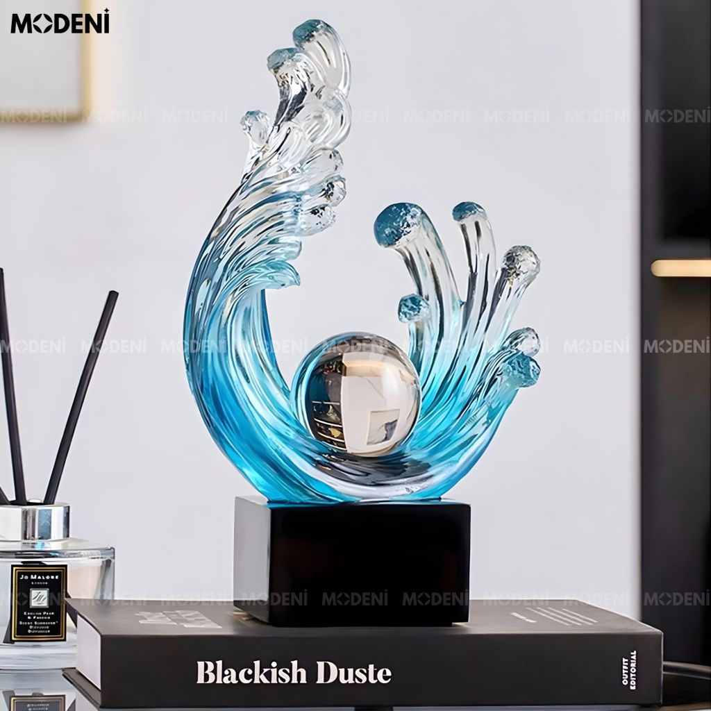 Tượng Trang Trí Aquen Cao Cấp nghệ thuật trừu tượng cho không gian làm việc, điểm nhấn cân bằng và tĩnh lặng