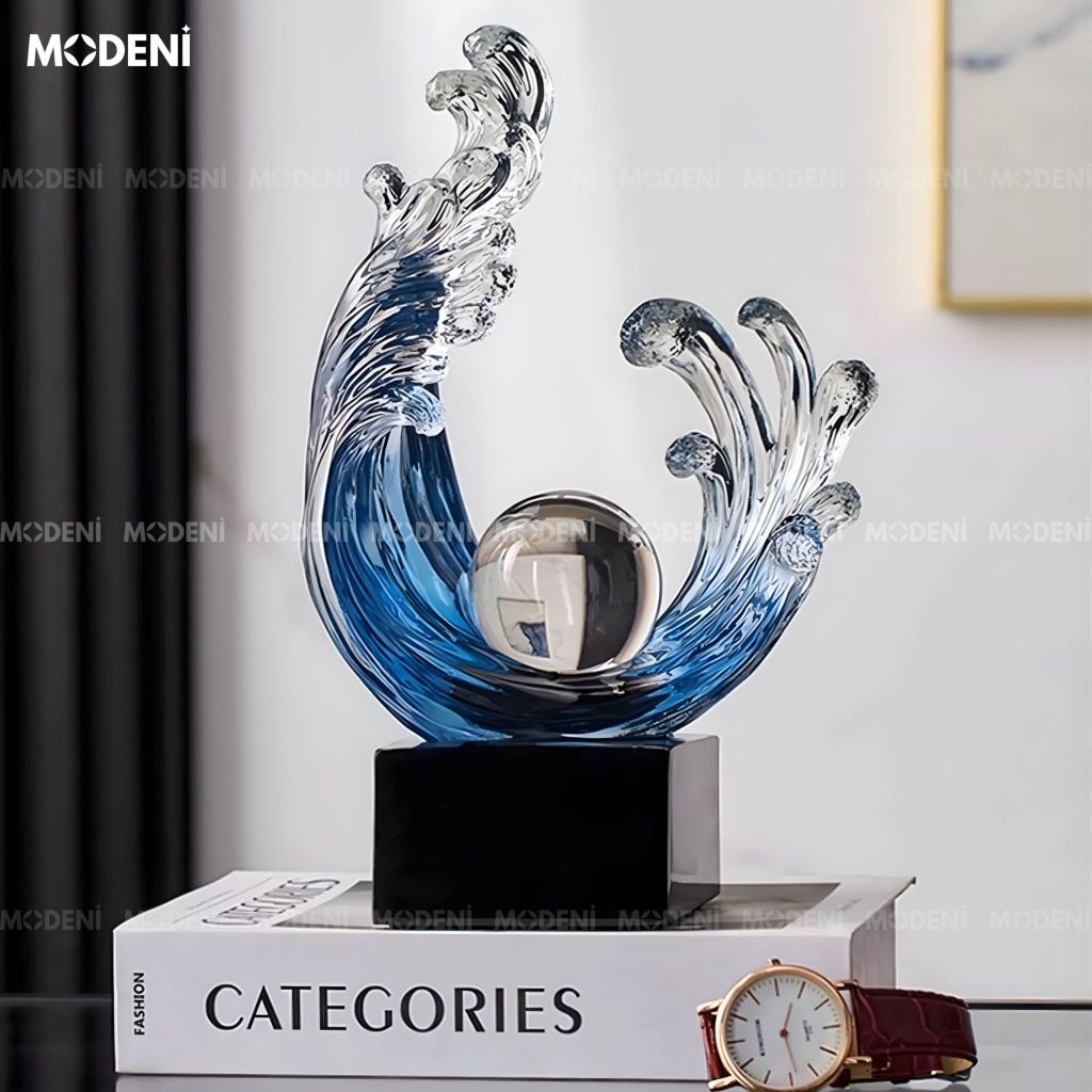 Tượng Trang Trí Aquen Cao Cấp nghệ thuật trừu tượng cho không gian làm việc, điểm nhấn cân bằng và tĩnh lặng