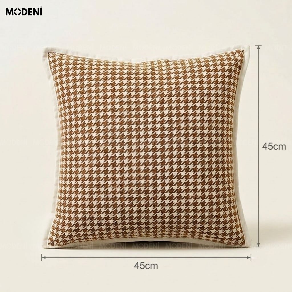 Vỏ Gối Sofa Houndia Vải Dệt Jacquard Họa Tiết Nanh Sói Dệt Kim Sắc Nét Cho Phòng Khách Hiện Đại