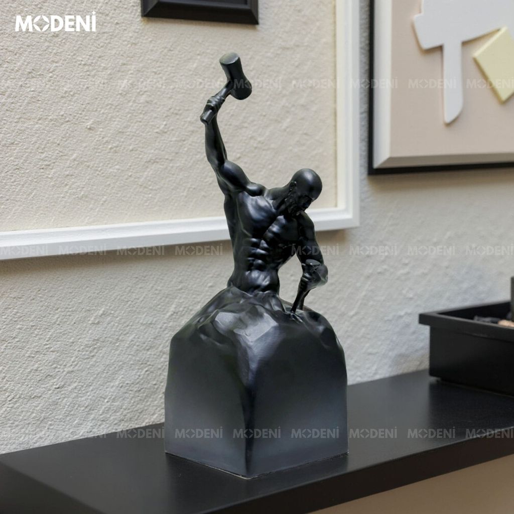 Tượng Trang Trí Chisel Nghệ Thuật Trừu Tượng – Truyền Cảm Hứng Vượt Giới Hạn – Thiết Kế Hình Người Tạc Đá, Phù Hợp Decor Bàn Làm Việc, Kệ Tủ Nam Tính