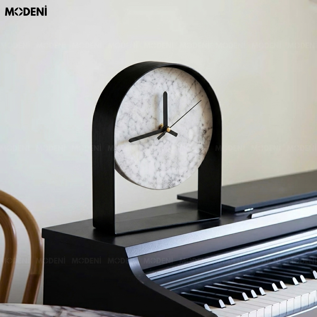 Tượng Arca Đen Đồng Hồ Cao Cấp - Thiết Kế Hình Vòm, Nghệ Thuật Điêu Khắc Thời Gian Đương Đại Đẳng Cấp