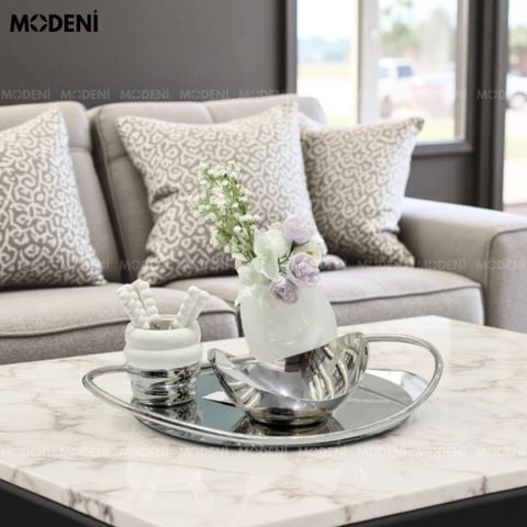 khay oval tessa inox decor phòng bếp hiện đại