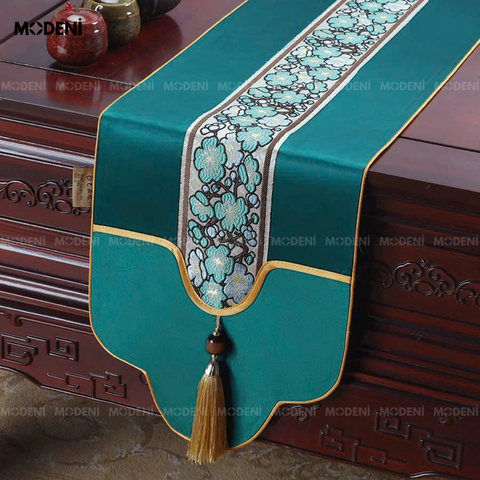  Khăn Trải Bàn Celesta Table Runner Cao Cấp – Vải Gấm Lụa Dệt Chống Nhăn Chống Thắm – Dài 4.5m Cho Bàn Tiệc, Nhà Hàng, Không Gian Sang Trọng 