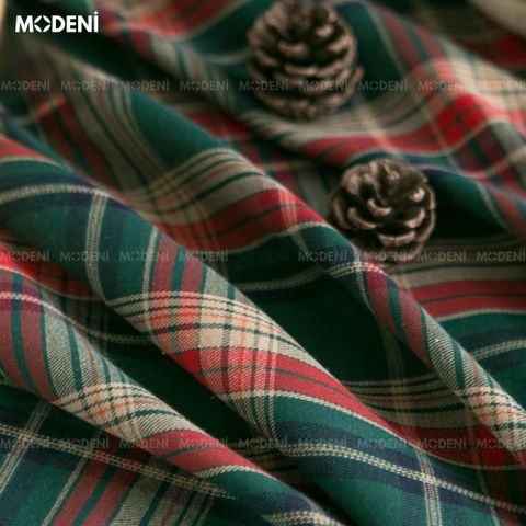 khăn trải bàn caro xanh đỏ dùng trang trí tiệc vintage