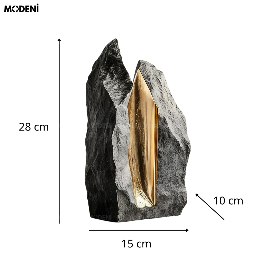 Tượng Trang Trí Mountain Cao Cấp - Thiết Kế Khối Đá Tách Thô Mộc, Nghệ Thuật Tương Phản Phong Cách Tối Giản Sang Trọng