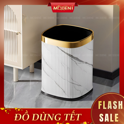  Thùng rác Riley kim loại hai lớp chống cháy phủ vân đá marble nghệ thuật cho không gian sinh hoạt sang trọng hiện đại 