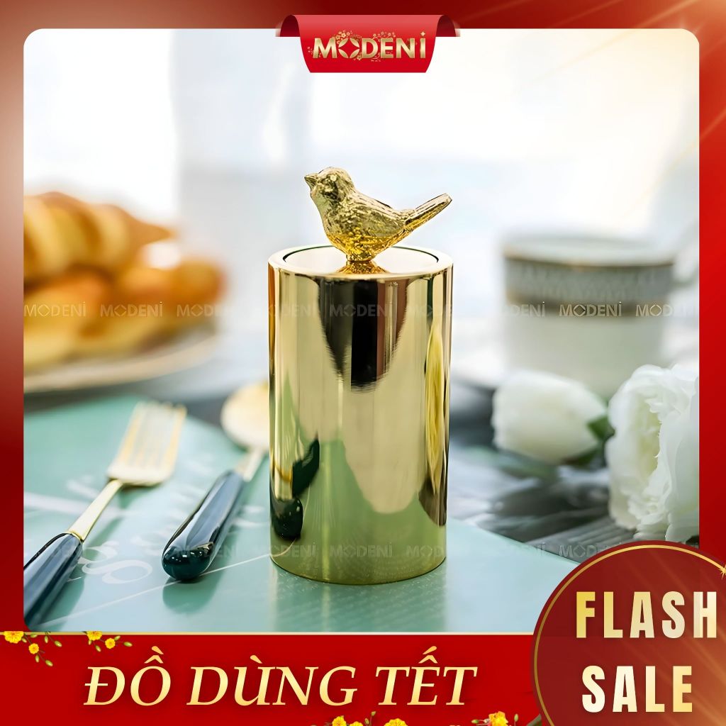 Hủ Lọ Đựng Tăm Trivoli Golden – Hộp Tăm Cao Cấp Mạ Vàng Sang Trọng, Dễ Dùng, Dành Cho Bàn Ăn Hiện Đại