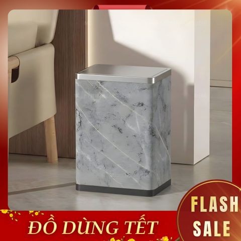  Thùng rác Lithos Da Cao Cấp Nắp Lật Tự Cân Bằng Họa Tiết Vân Đá Nhám Hiện Đại Phù Hợp Cho Không Gian Sinh Hoạt Hiện Đại 