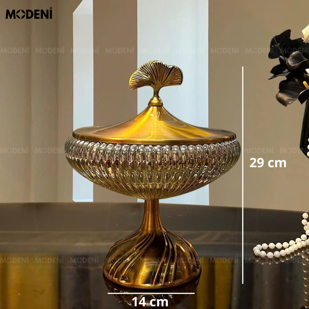 Hủ Thủy Tinh Vortex Cao Cấp Họa Tiết Xoắn Nghệ Thuật Cho Phòng Ăn Phong Cách Luxury