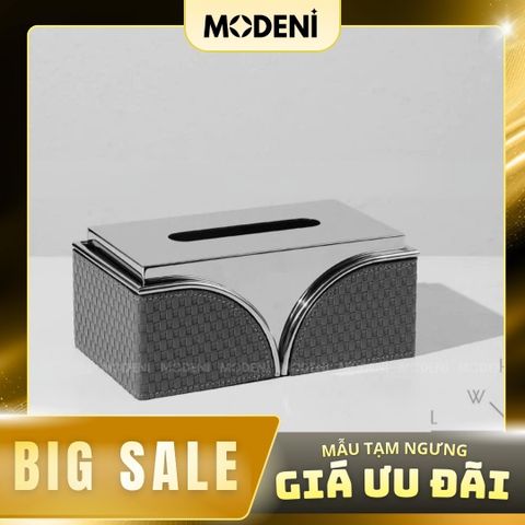  Hộp khăn giấy Hilary – Keris Trắng da PU cao cấp vân caro chống bám bụi cho phòng khách sang trọng 