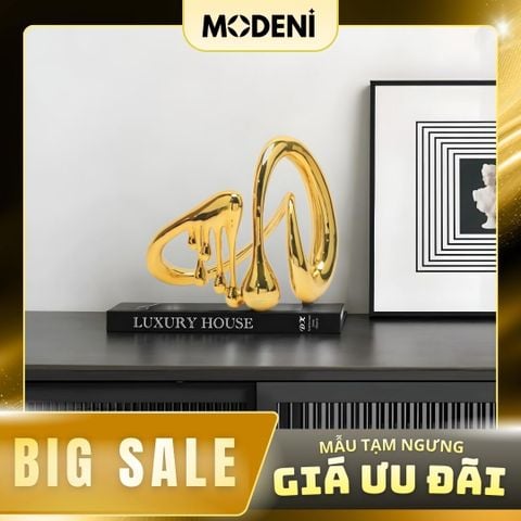  Tượng Trang Trí Glint Gold – Tác Phẩm Nghệ Thuật Ánh Vàng Độc Đáo – Thiết Kế Uốn Lượn & Giọt Chảy – Decor Kệ Tủ, Bàn Console, Không Gian Hiện Đại 
