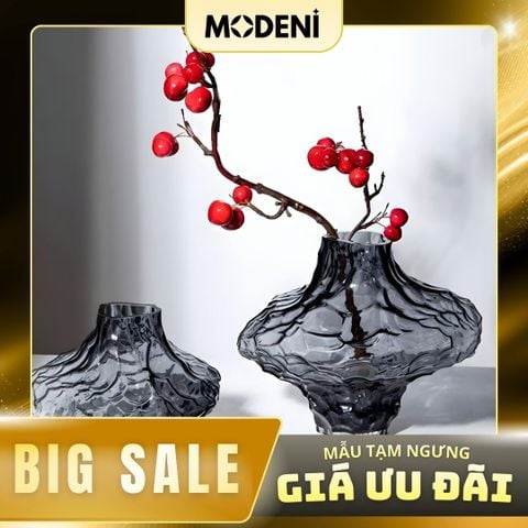  Bình Hoa Thủy Tinh Lạ Moss – Lọ Hoa Nghệ Thuật Hiện Đại Sóng Đặc Biệt – 26cm Decor Bàn Sofa, Bàn Console 