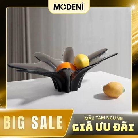  Tô Trái Cây Thủy Tinh Doris Xám Cao Cấp – Thiết Kế Nghệ Thuật Đương Đại – Decor Kệ Tủ, Bàn Sofa Sang Trọng 