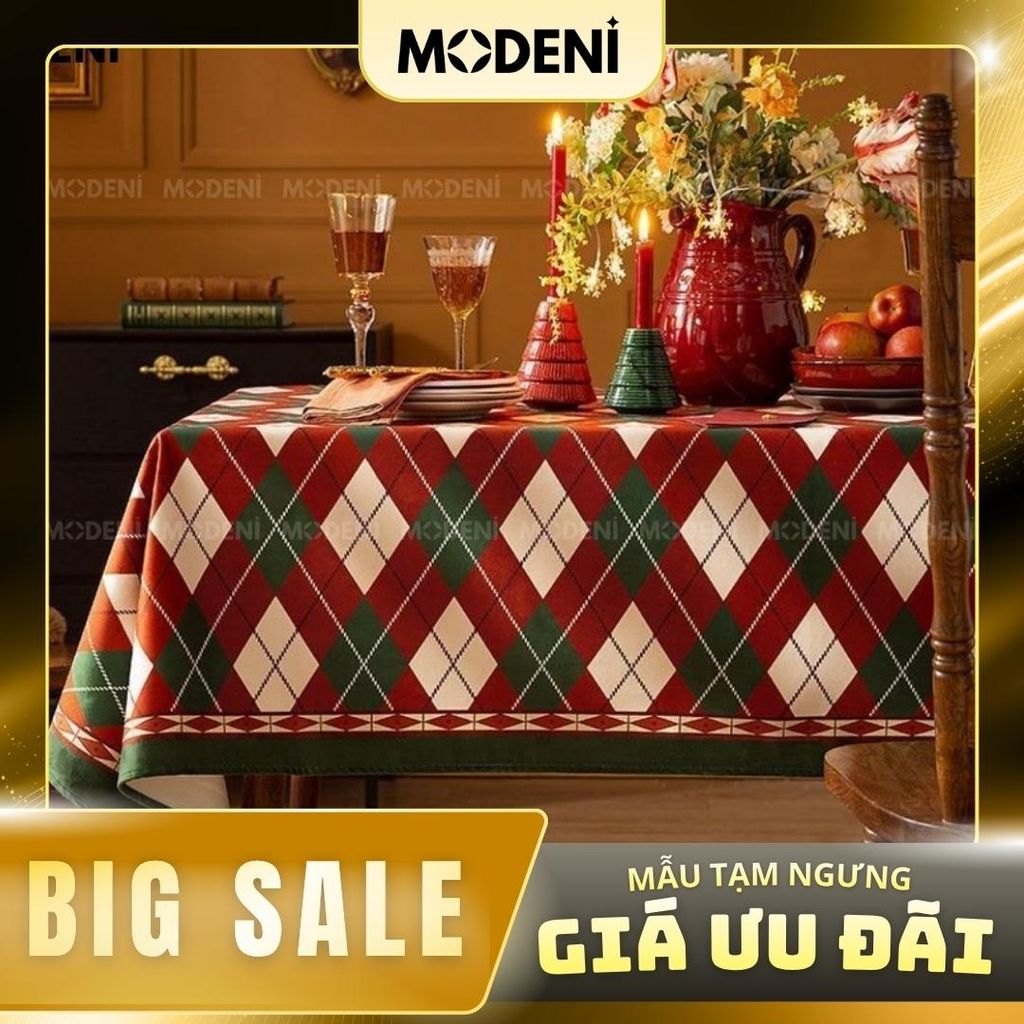 Khăn Trải Bàn Jully Sọc Caro Cao Cấp – Decor Bàn Ăn Ấm Cúng Sang Trọng 140x200cm