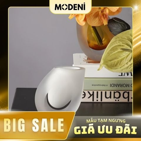  Bình Hoa Thủy Tinh Cao Cấp Emma – Viền Nhám Trắng Nghệ Thuật – Tạo Điểm Nhấn Cho Không Gian Hiện Đại 